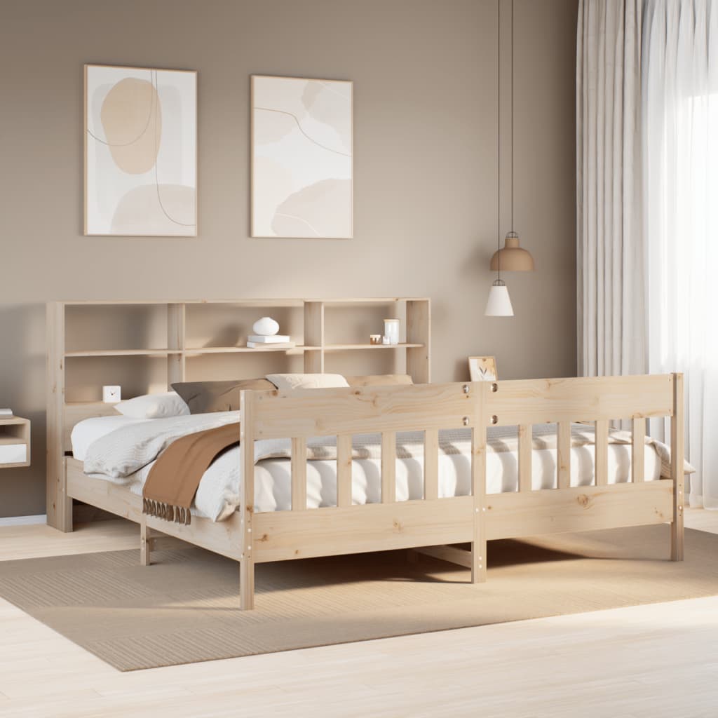 Vetonek Estructura de cama sin colchón madera maciza de pino 200x200 cm