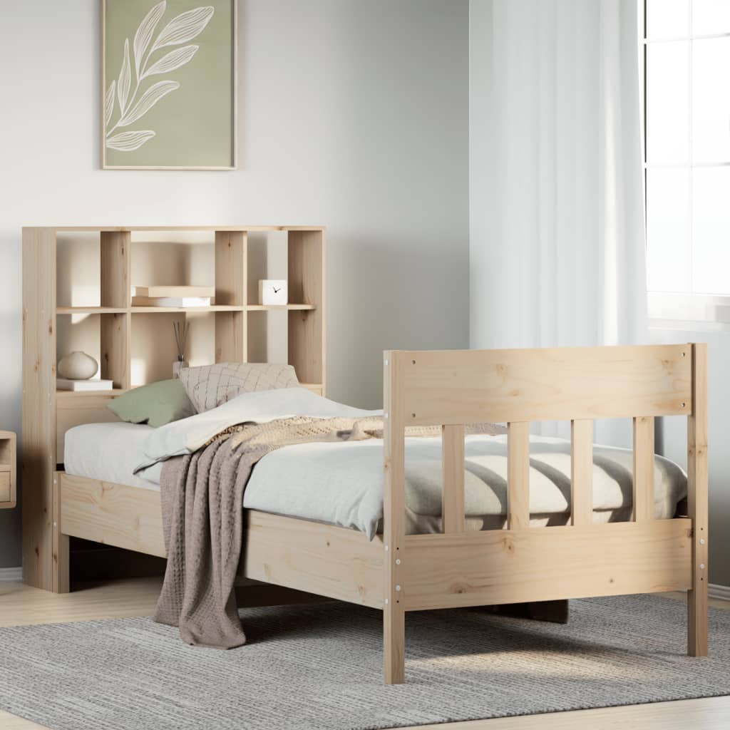 Vetonek Estructura de cama sin colchón madera maciza de pino 90x200 cm