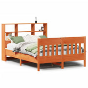 Vetonek Estructura de cama sin colchón madera maciza marrón 135x190 cm