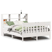 Estructura de cama sin colchón madera maciza blanca 120x190 cm V0279 Vetonek