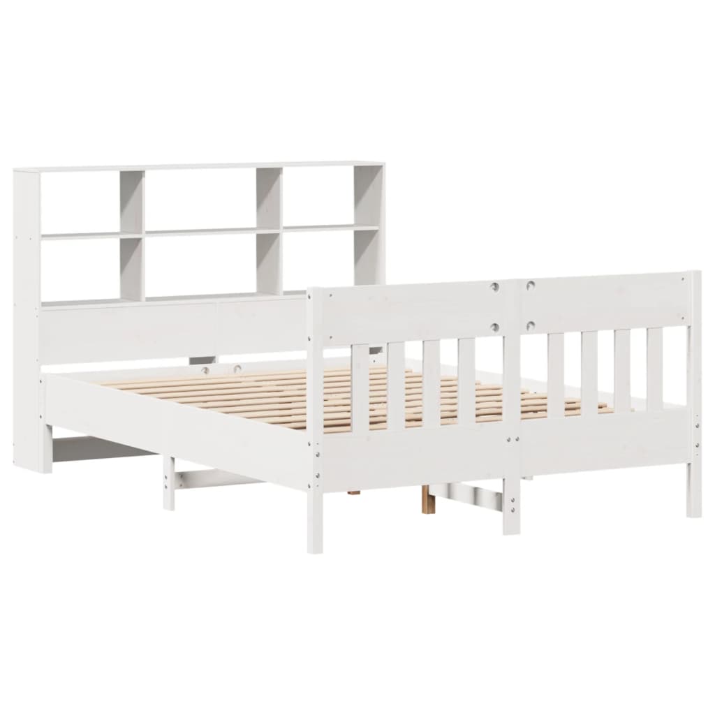 Estructura de cama sin colchón madera maciza blanca 120x190 cm V0279 Vetonek