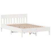 Estructura de cama sin colchón madera maciza blanca 120x190 cm V0279 Vetonek