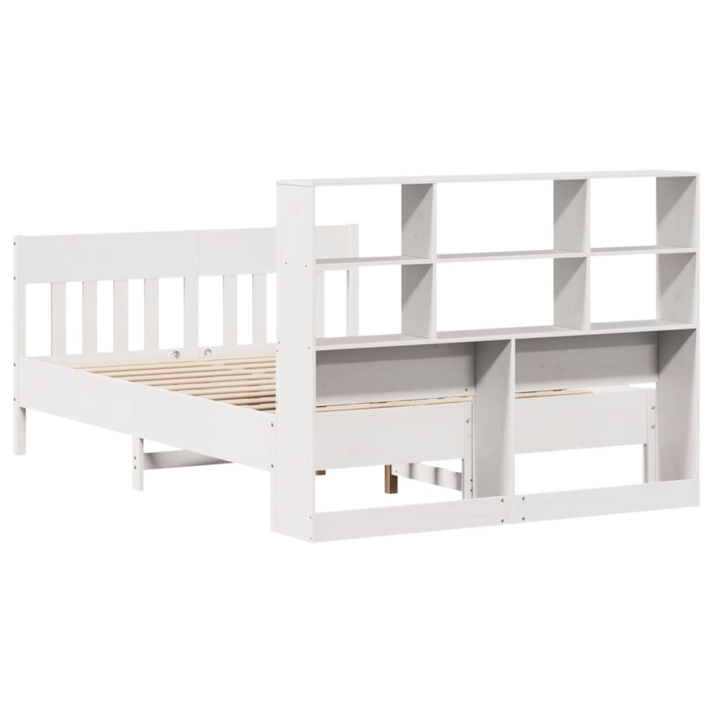 Estructura de cama sin colchón madera maciza blanca 120x190 cm V0279 Vetonek