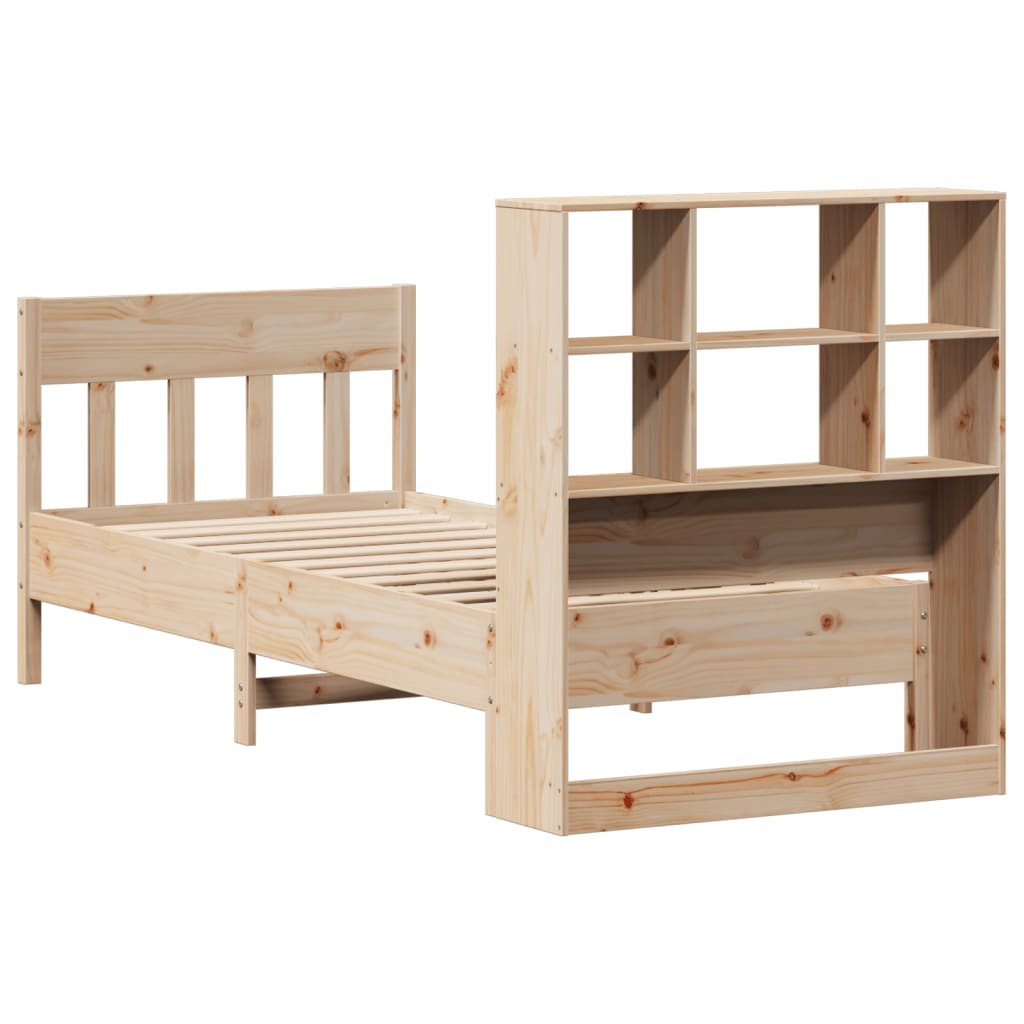 Estructura de cama sin colchón madera maciza de pino 90x190 cm V0293 Vetonek