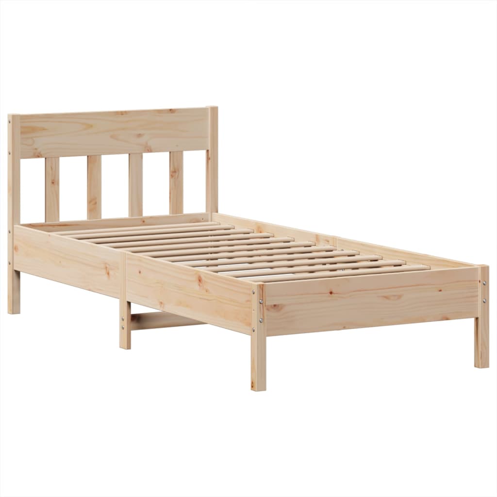 Estructura de cama sin colchón madera maciza de pino 90x200 cm v0569 - Vetonek