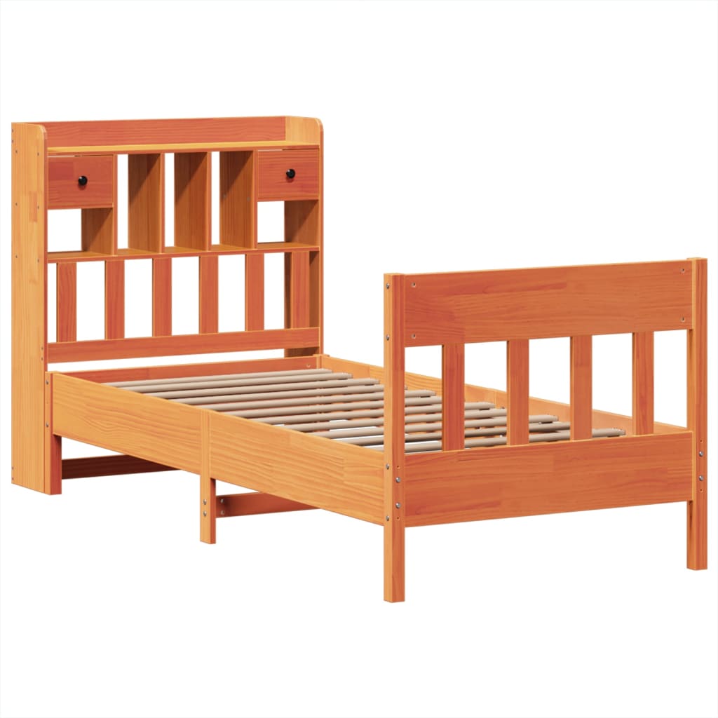 Estructura de cama sin colchón madera maciza marrón 90x190 cm v0705 - Vetonek