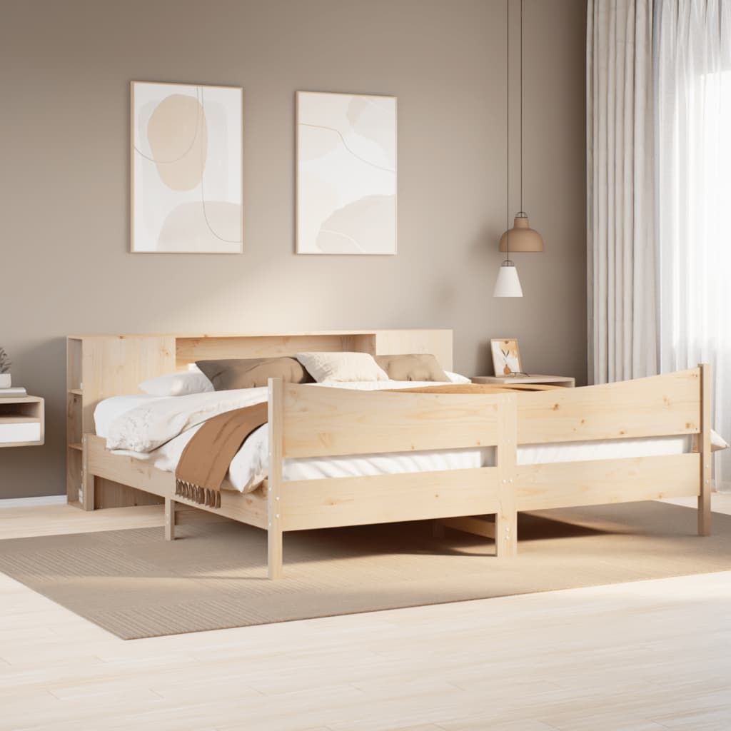 Vetonek Estructura de cama sin colchón madera maciza de pino 200x200 cm