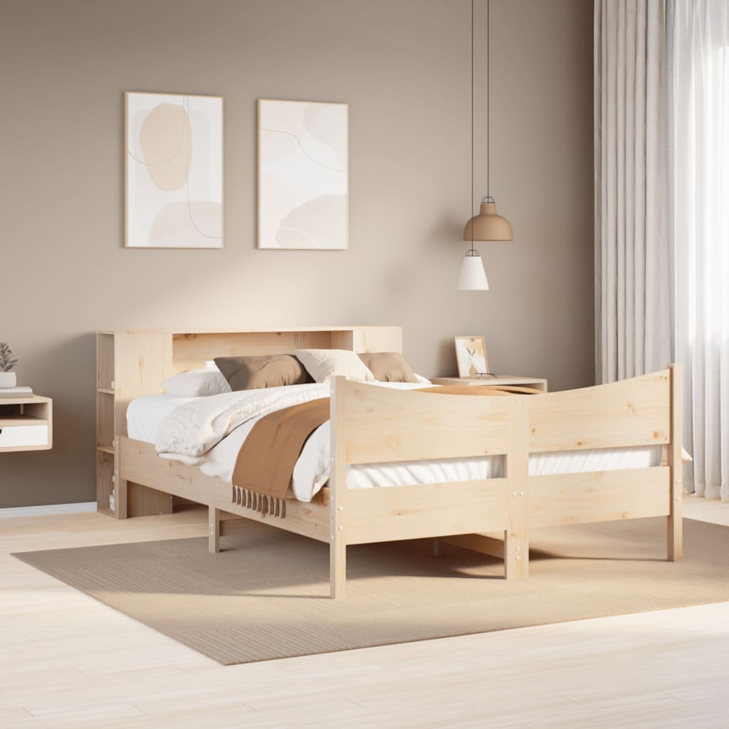 Vetonek Estructura de cama sin colchón madera maciza de pino 160x200 cm