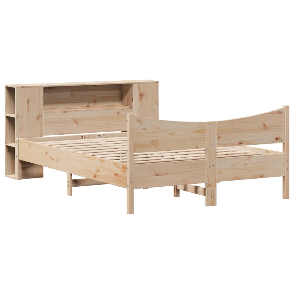 Bed structure without mattress wood solid pine 135x190 cm