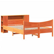 Estructura de cama sin colchón madera maciza marrón 135x190 cm v0972 - Vetonek