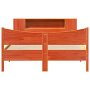 Estructura de cama sin colchón madera maciza marrón 135x190 cm v0972 - Vetonek