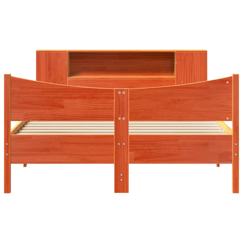 Estructura de cama sin colchón madera maciza marrón 135x190 cm v0972 - Vetonek
