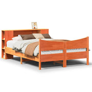 Vetonek Estructura de cama sin colchón madera maciza marrón 120x190 cm