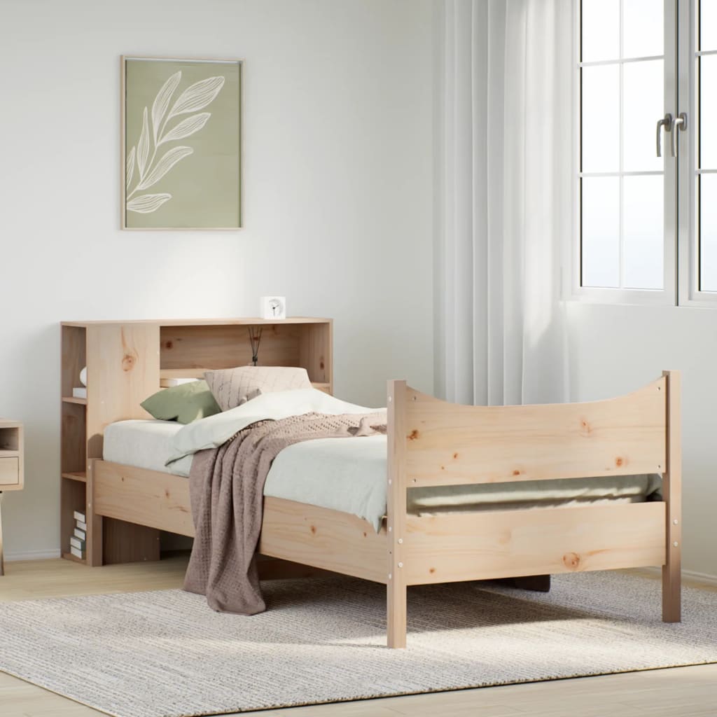 Vetonek Estructura de cama sin colchón madera maciza de pino 100x200 cm