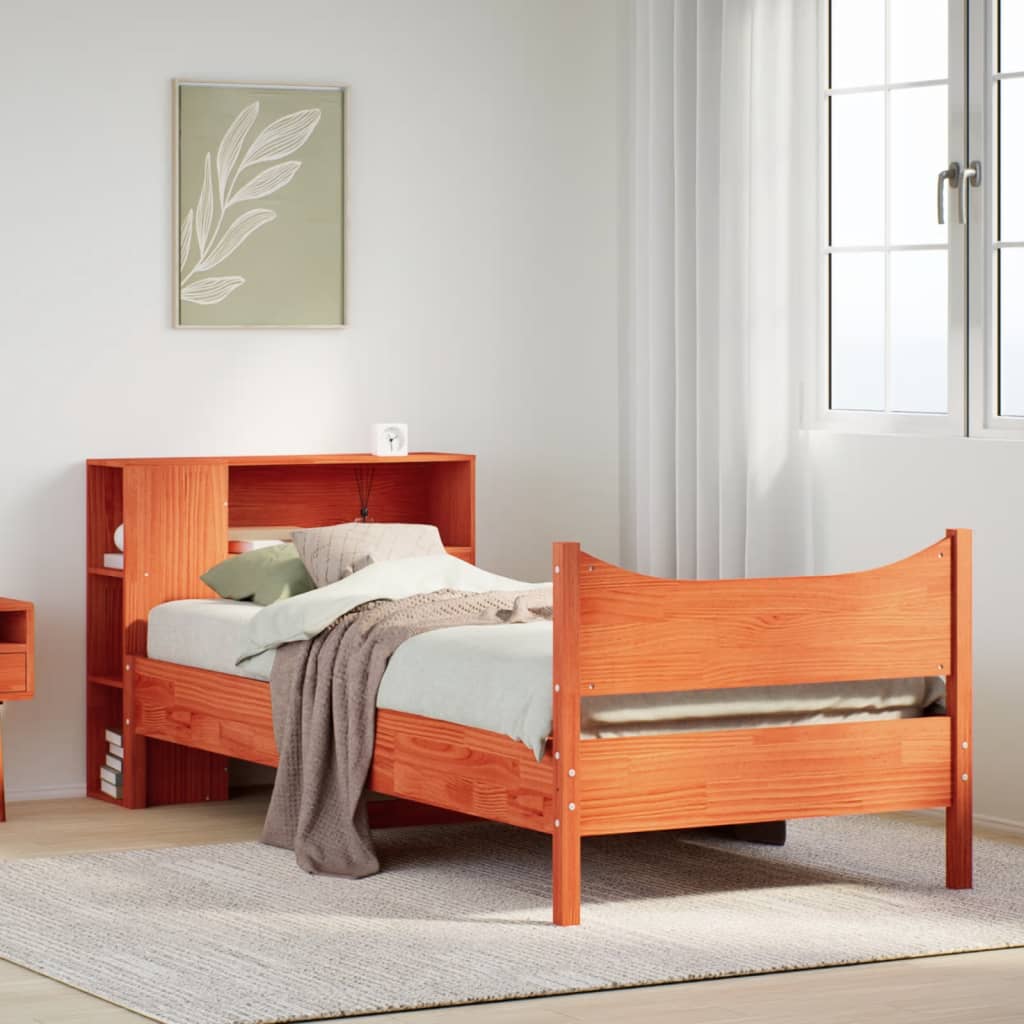 Estructura de cama sin colchón madera maciza marrón 90x190 cm v1092 Vetonek
