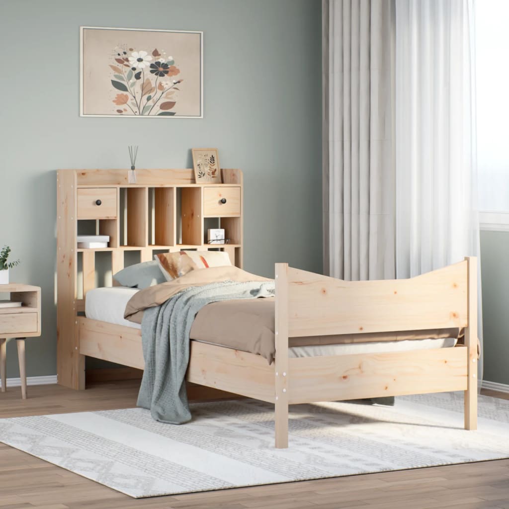 Vetonek Estructura de cama sin colchón madera maciza de pino 100x200 cm