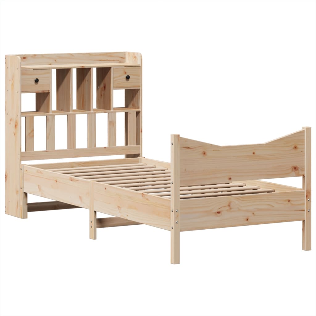 Estructura de cama sin colchón madera maciza de pino 90x200 cm v1733 - Vetonek