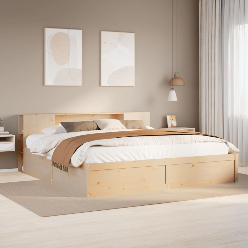 Vetonek Estructura de cama sin colchón madera maciza de pino 200x200 cm