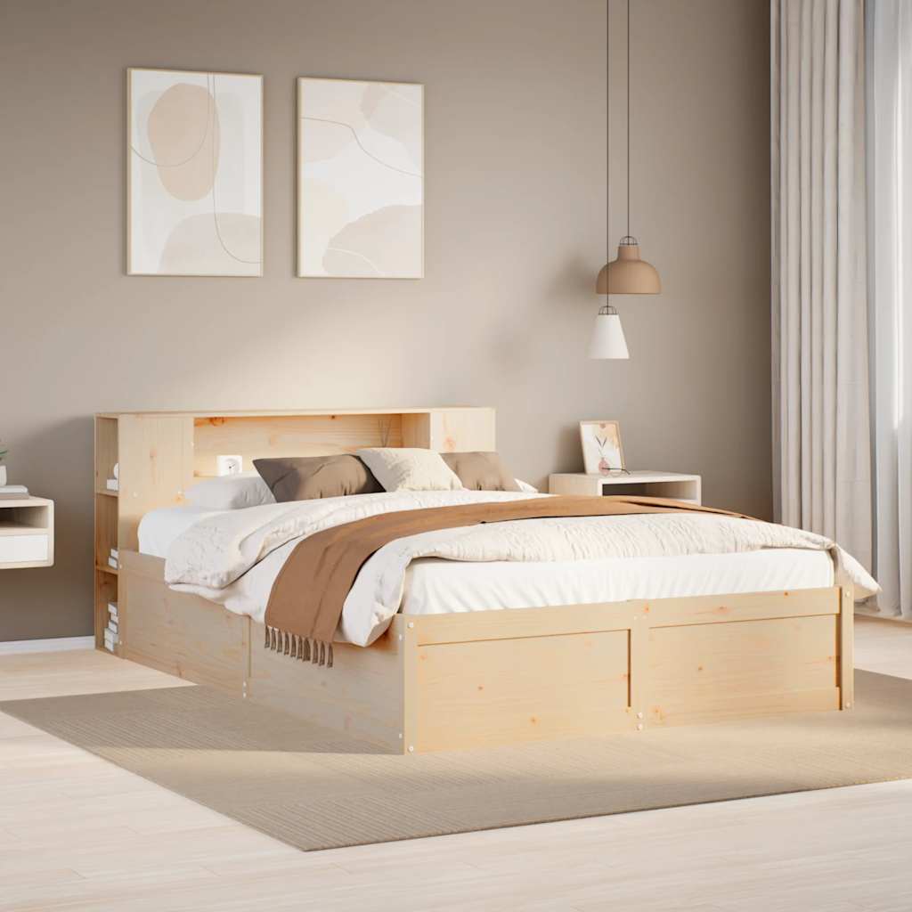 Vetonek Estructura de cama sin colchón madera de pino maciza 120x200 cm