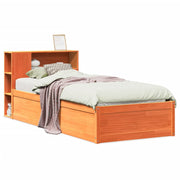 Vetonek Estructura de cama sin colchón madera maciza marrón 90x190 cm