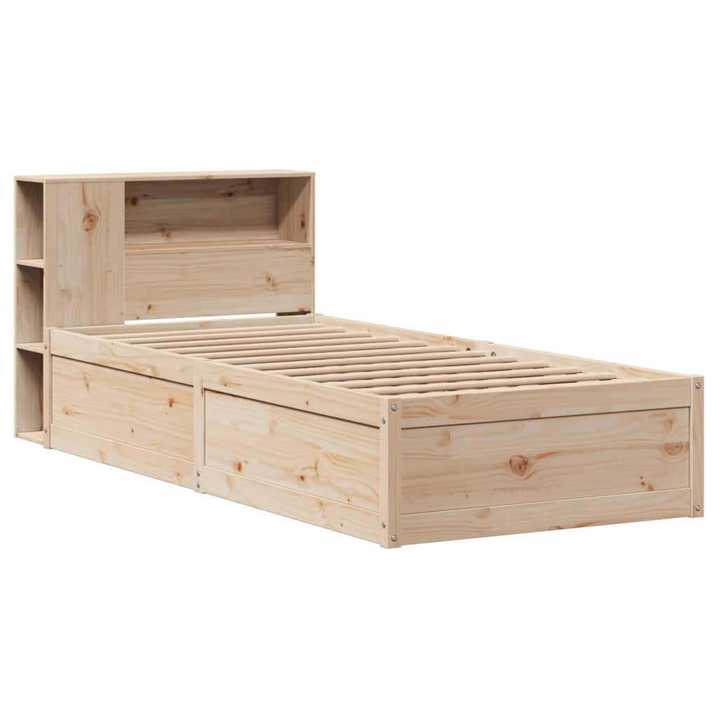 Estructura de cama sin colchón madera maciza pino 75x190 cm v2273 - Vetonek