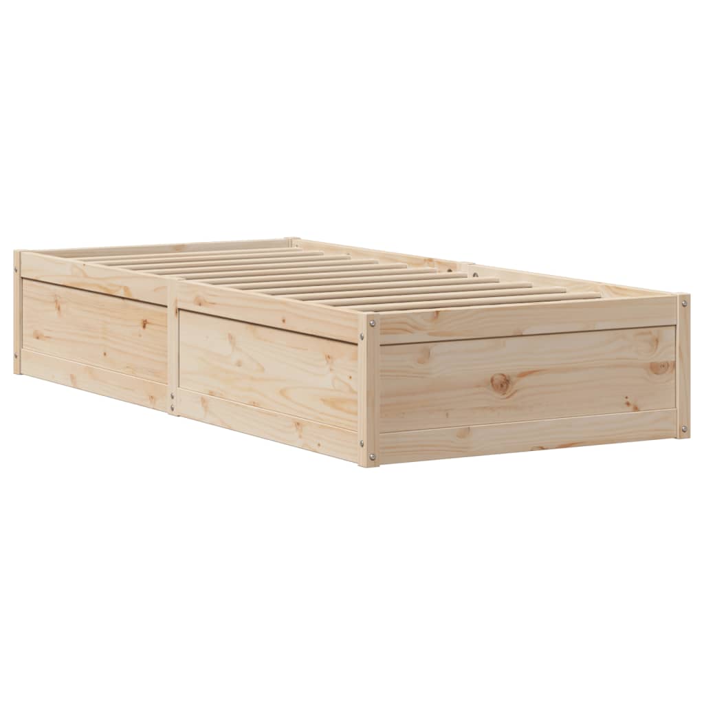 Estructura de cama sin colchón madera maciza pino 75x190 cm v2273 - Vetonek