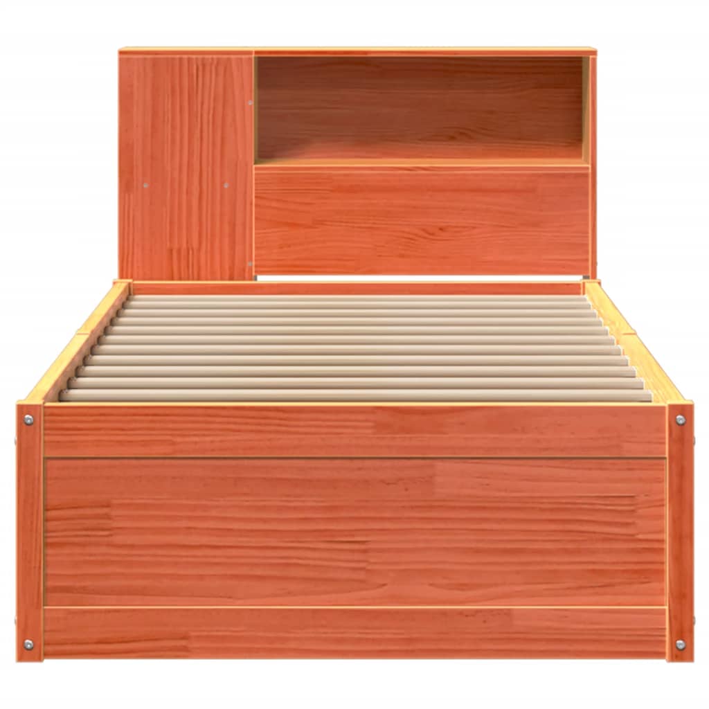 Cadre de lit sans matelas bois massif marron 75x190 cm v2297 - Vetonek