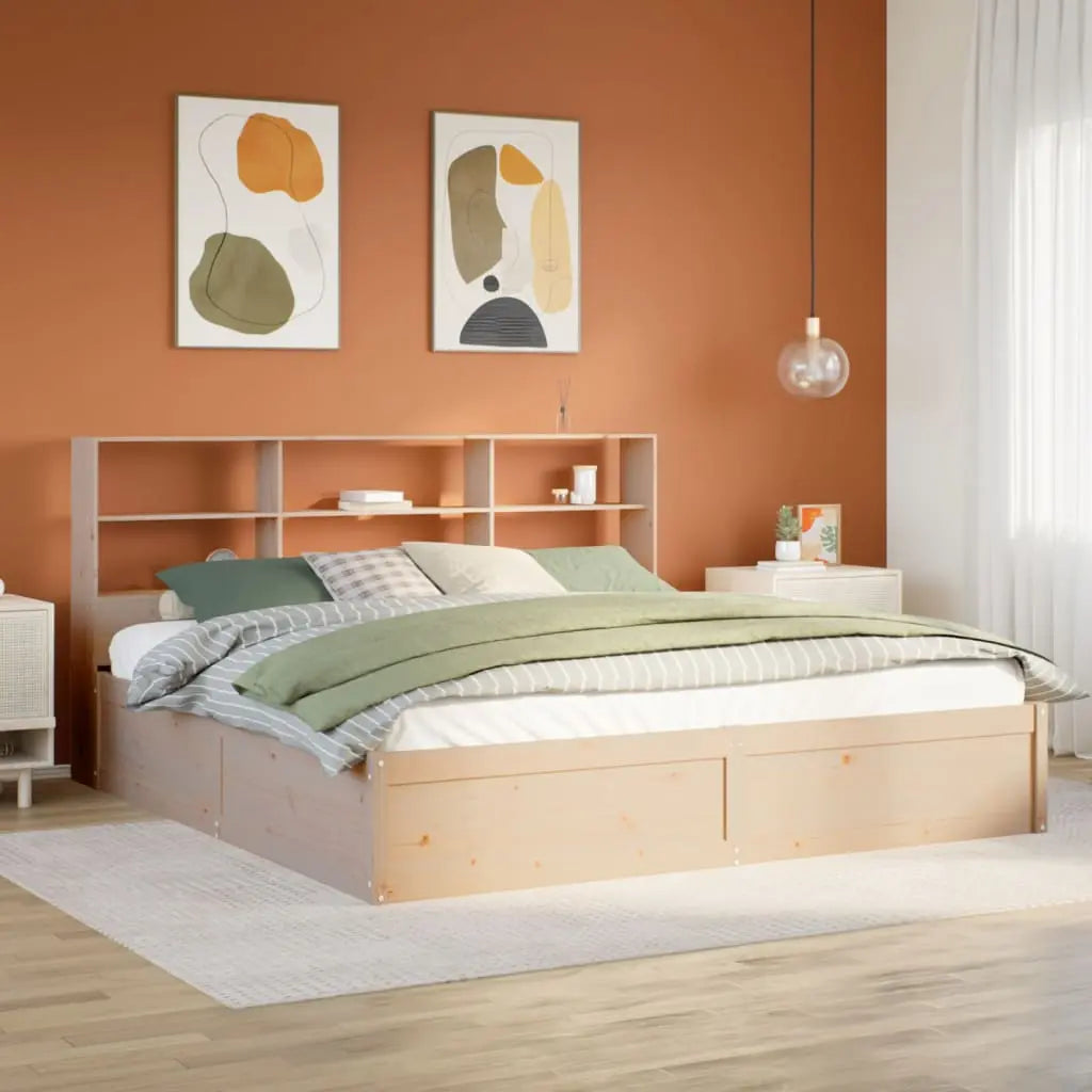 Estructura de cama sin colchón madera maciza de pino 180x200 cm V2334 Vetonek