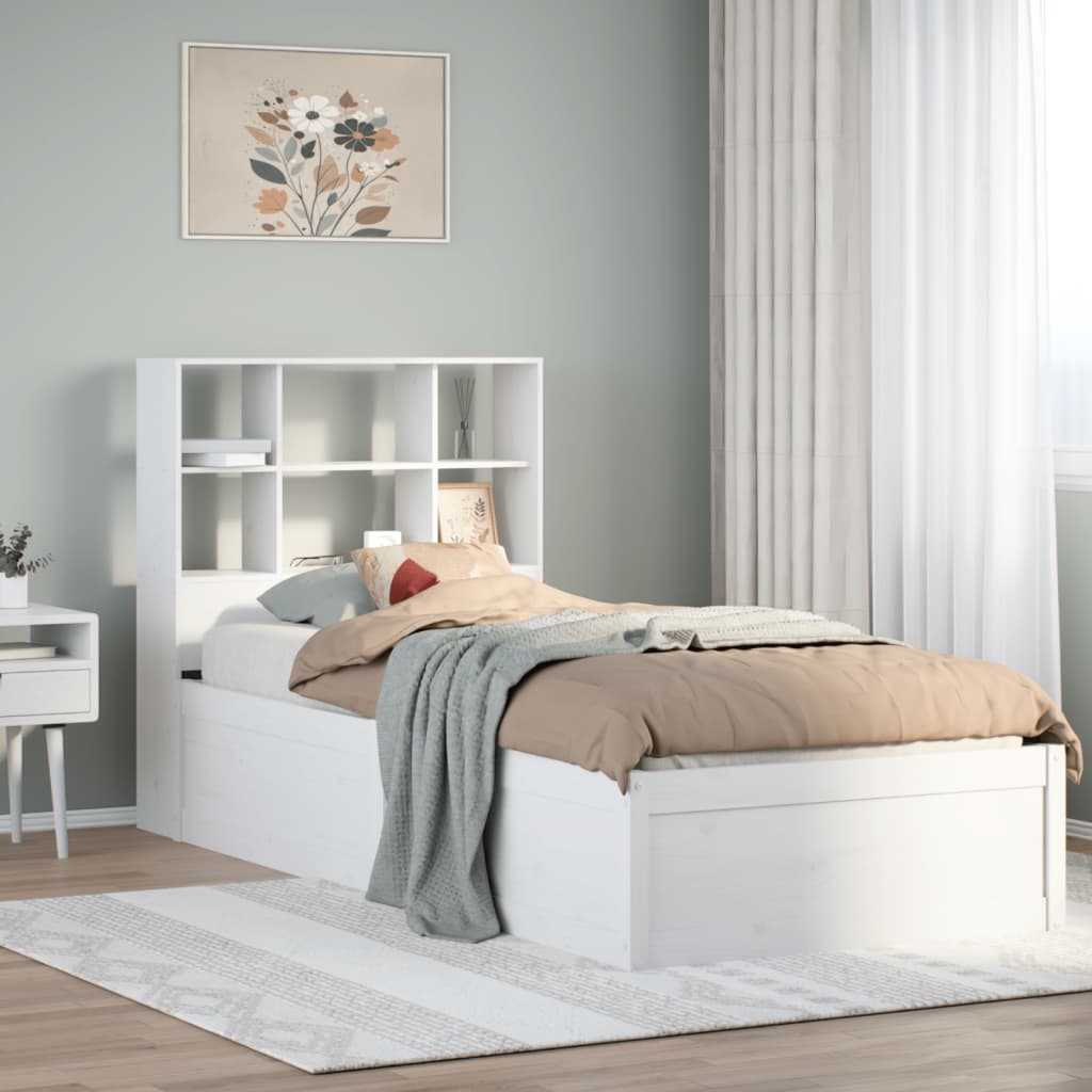 Vetonek Estructura cama sin colchón madera maciza pino blanca 100x200cm