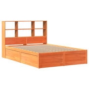 Estructura de cama sin colchón madera maciza marrón 135x190 cm v2594 - Vetonek