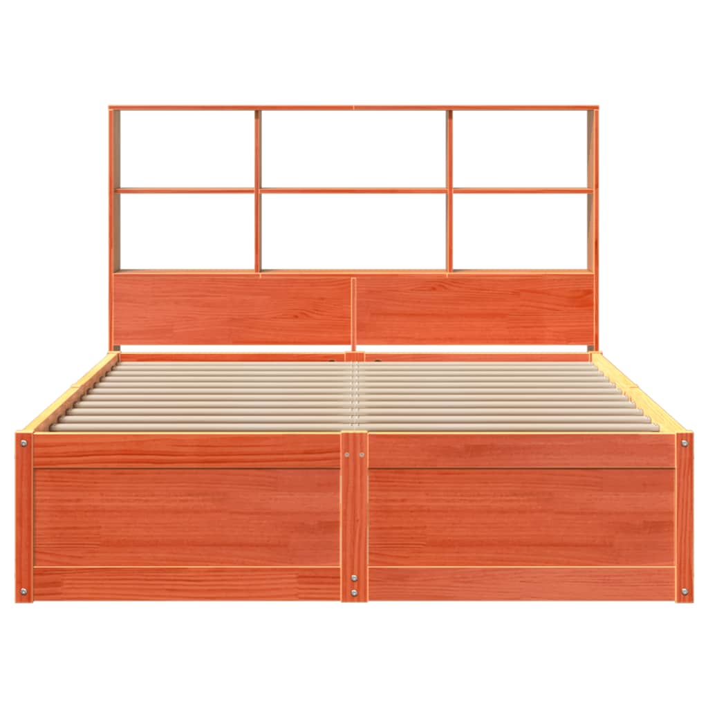 Estructura de cama sin colchón madera maciza marrón 135x190 cm v2594 - Vetonek
