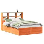 Vetonek Estructura de cama sin colchón madera maciza marrón 120x190 cm