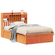 Vetonek Estructura de cama sin colchón madera maciza marrón 135x190 cm