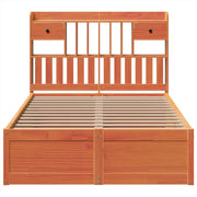 Estructura de cama sin colchón madera maciza marrón 135x190 cm v2983 - Vetonek