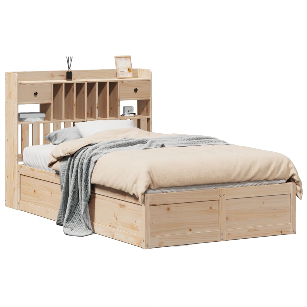 Estructura de cama sin colchón madera maciza de pino 120x190 cm V2990 Vetonek