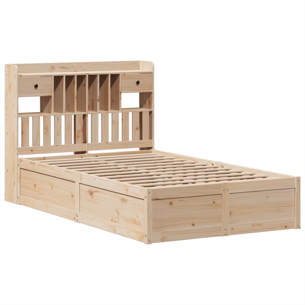 Estructura de cama sin colchón madera maciza de pino 120x190 cm V2990 Vetonek