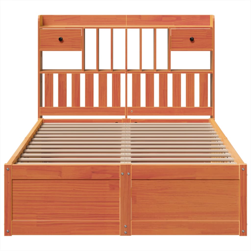 Estructura de cama sin colchón madera maciza marrón 120x190 cm v3010 - Vetonek