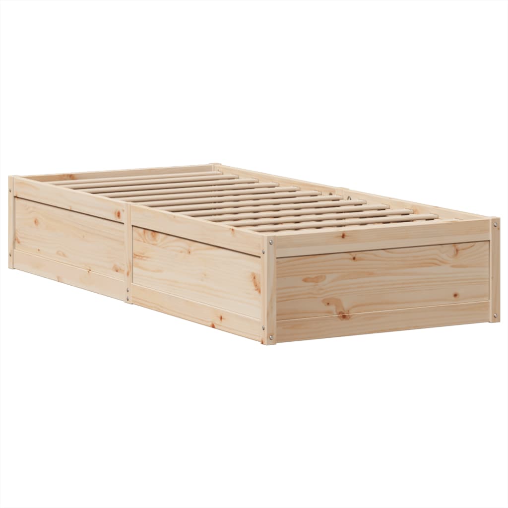 Estructura de cama sin colchón madera maciza pino 75x190 cm v3058 - Vetonek