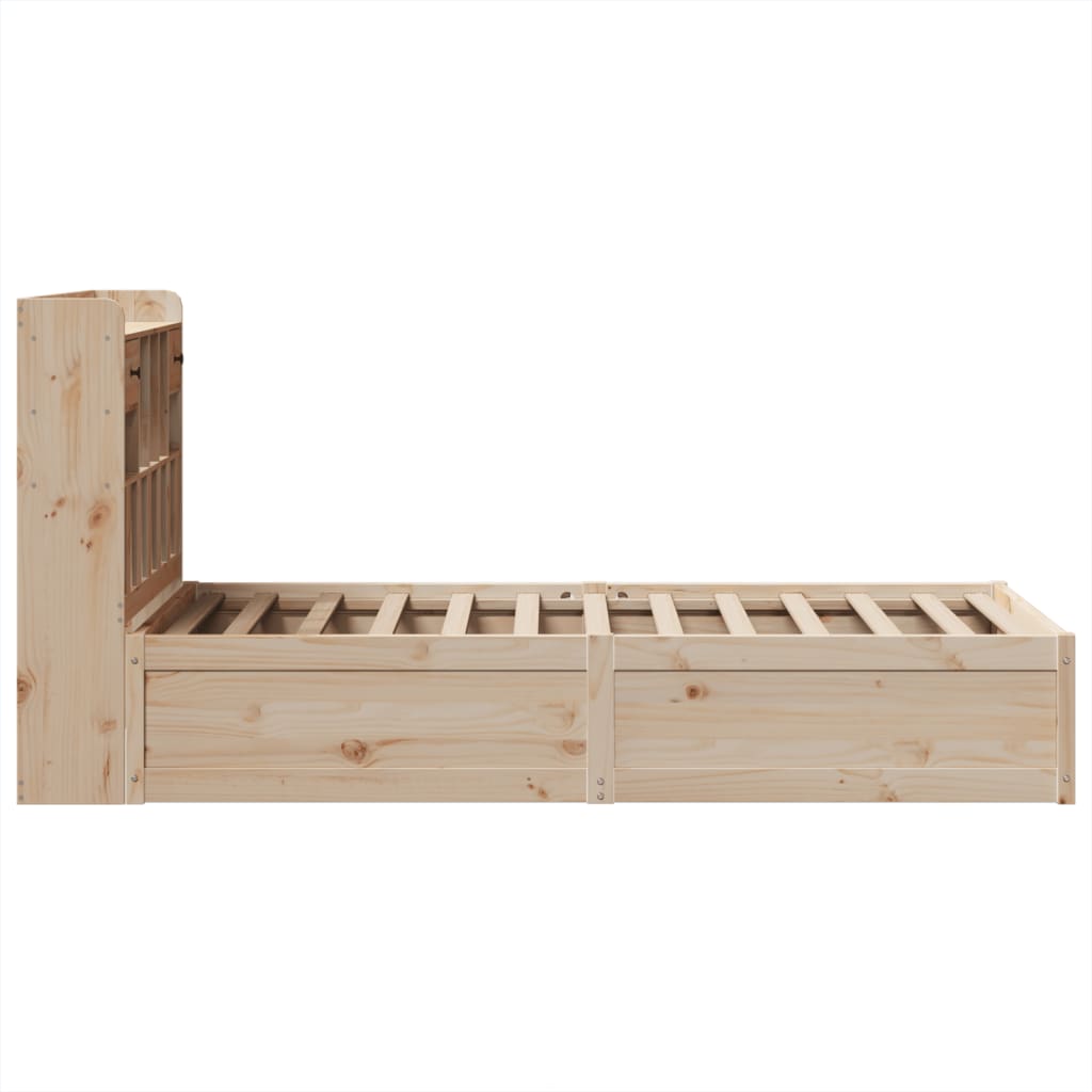 Estructura de cama sin colchón madera maciza pino 75x190 cm v3058 - Vetonek