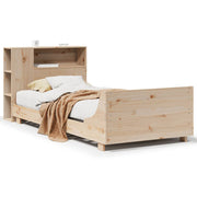 Vetonek Estructura de cama sin colchón madera maciza de pino 90x190 cm