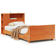 Vetonek Estructura de cama sin colchón madera maciza marrón 90x190 cm