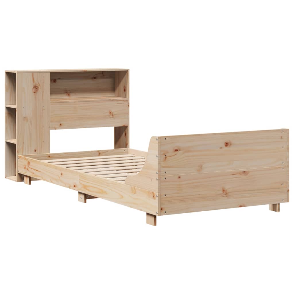 Estructura de cama sin colchón madera maciza pino 75x190 cm v4611 - Vetonek
