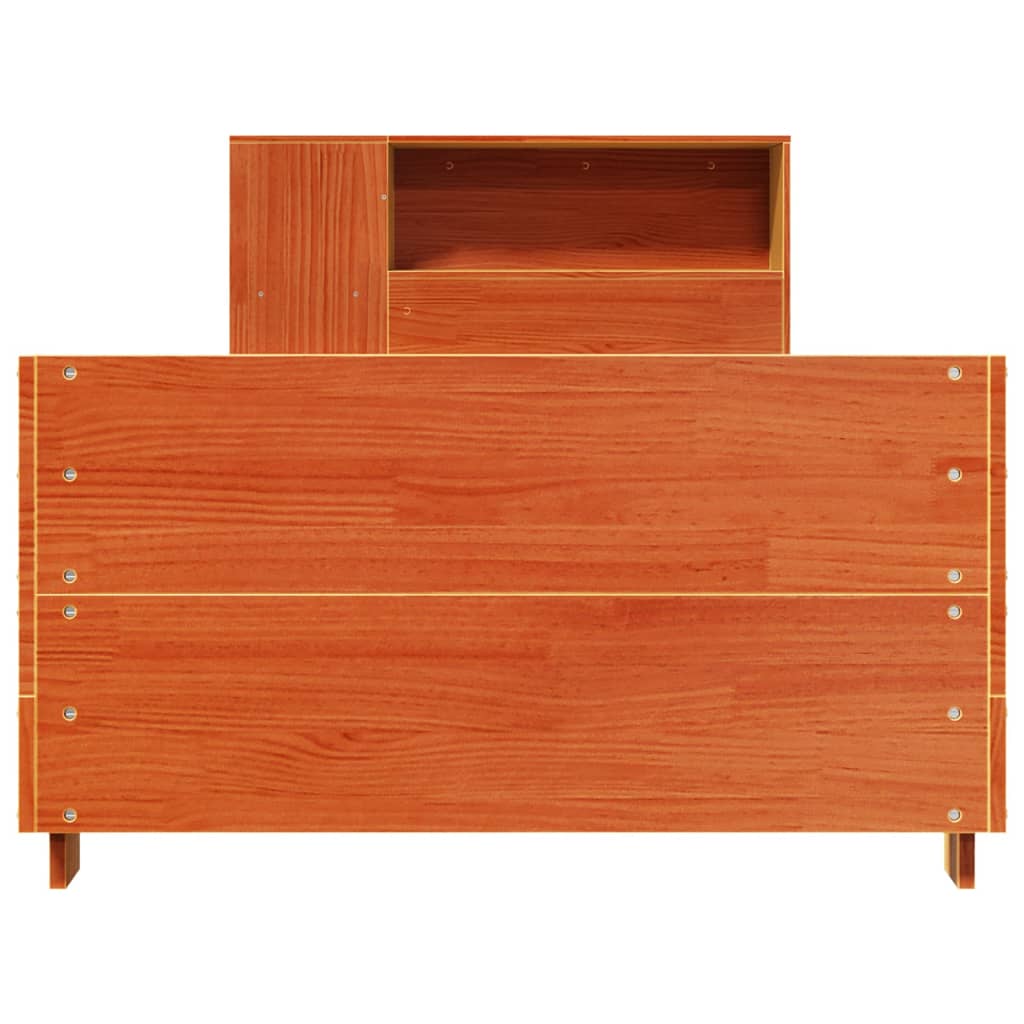 Estructura de cama sin colchón madera maciza marrón 75x190 cm v4635 - Vetonek