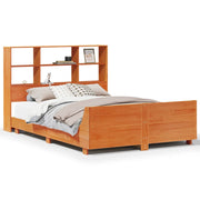 Vetonek Estructura de cama sin colchón madera maciza marrón 135x190 cm