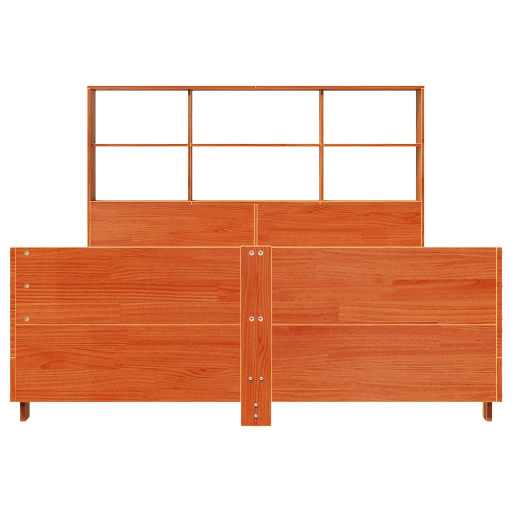 Estructura de cama sin colchón madera maciza marrón 135x190 cm v4932 - Vetonek