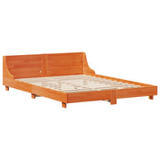 Estructura de cama sin colchón madera maciza marrón 135x190 cm v4932 - Vetonek