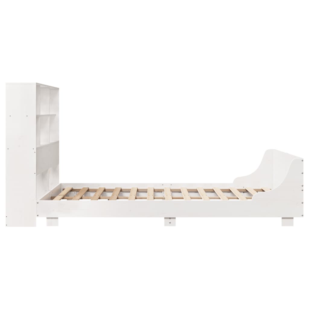 Estructura de cama sin colchón madera maciza blanca 120x190 cm V4956 Vetonek