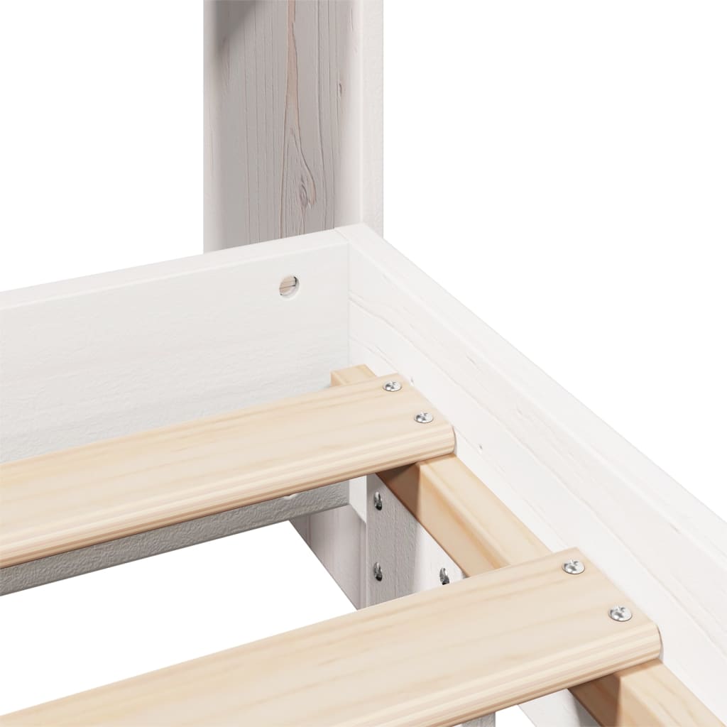 Estructura de cama sin colchón madera maciza blanca 120x190 cm V4956 Vetonek