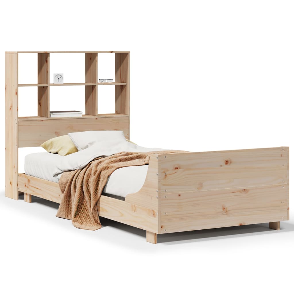 Estructura de cama sin colchón madera maciza de pino 90x190 cm V4970 Vetonek