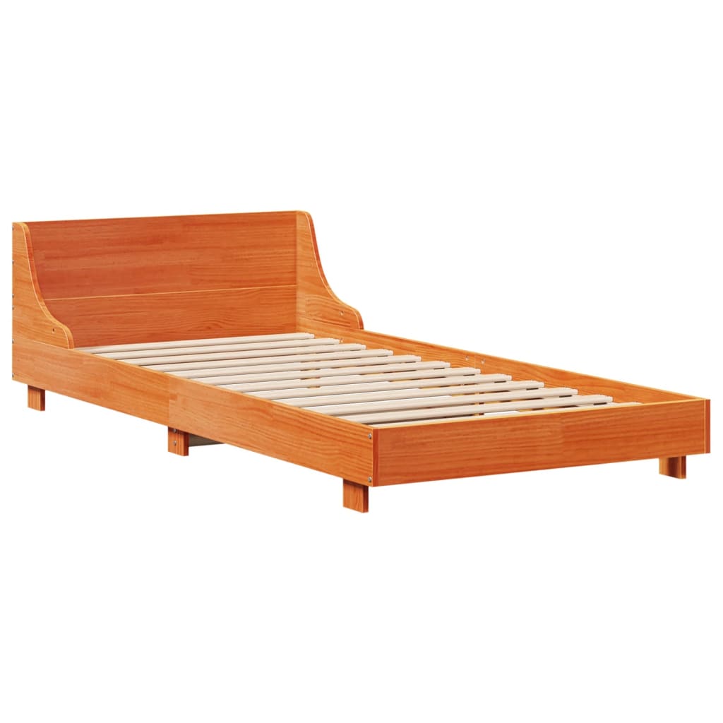 Estructura de cama sin colchón madera maciza marrón 90x190 cm v4994 - Vetonek